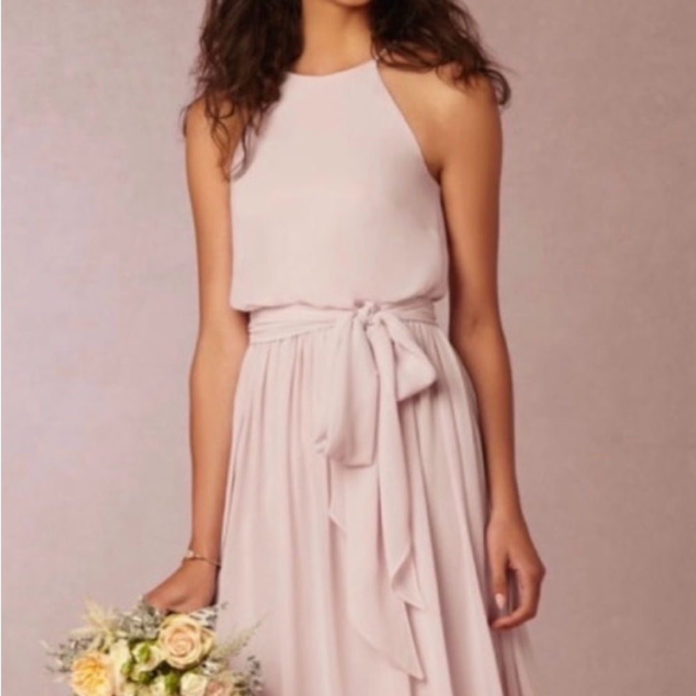 Donna Morgan Soft Pink Halter Maxi Dress size 8